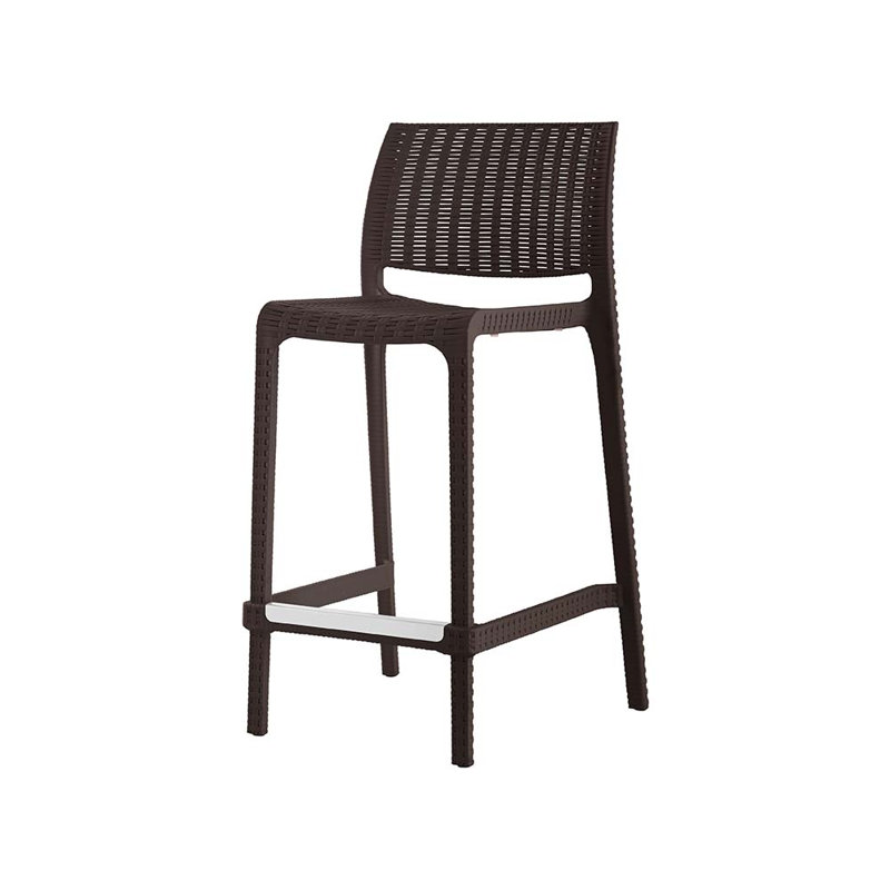 Nenko 25.6"H Resin Low Back Counter Stool, Brown