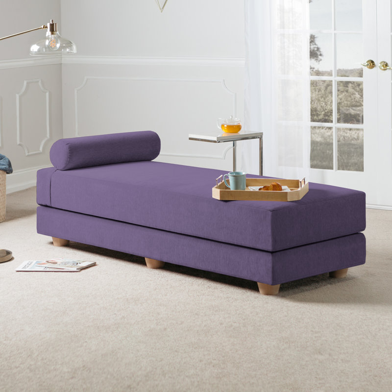 Frohna Daybed Fold-Out Queen-Size Mattress - Premium Chenille, Plum