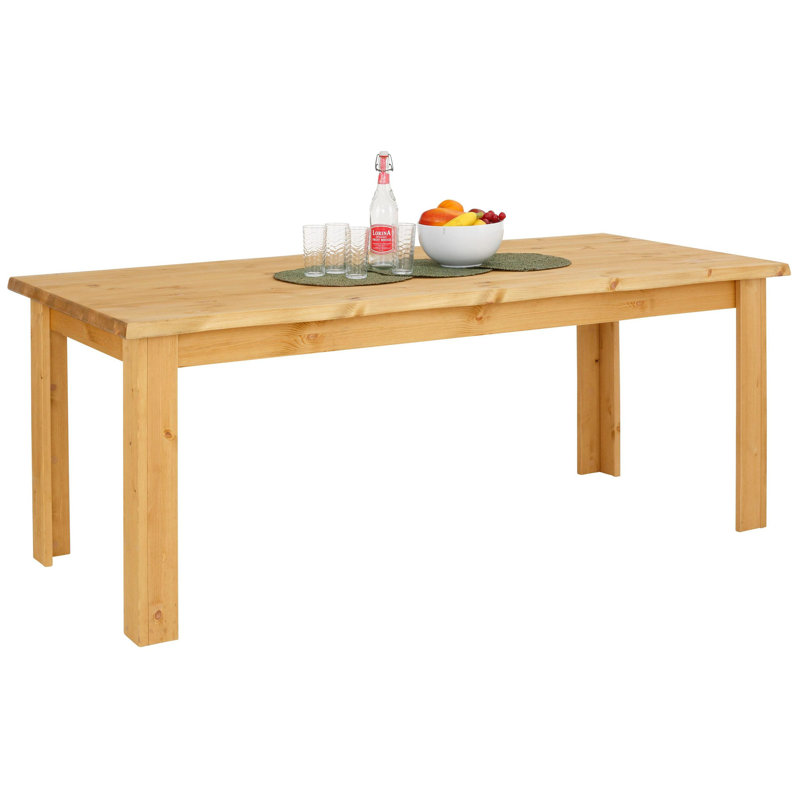 Janae Pine Solid Wood Dining Table, Oiled, H75 x L90 x W180cm