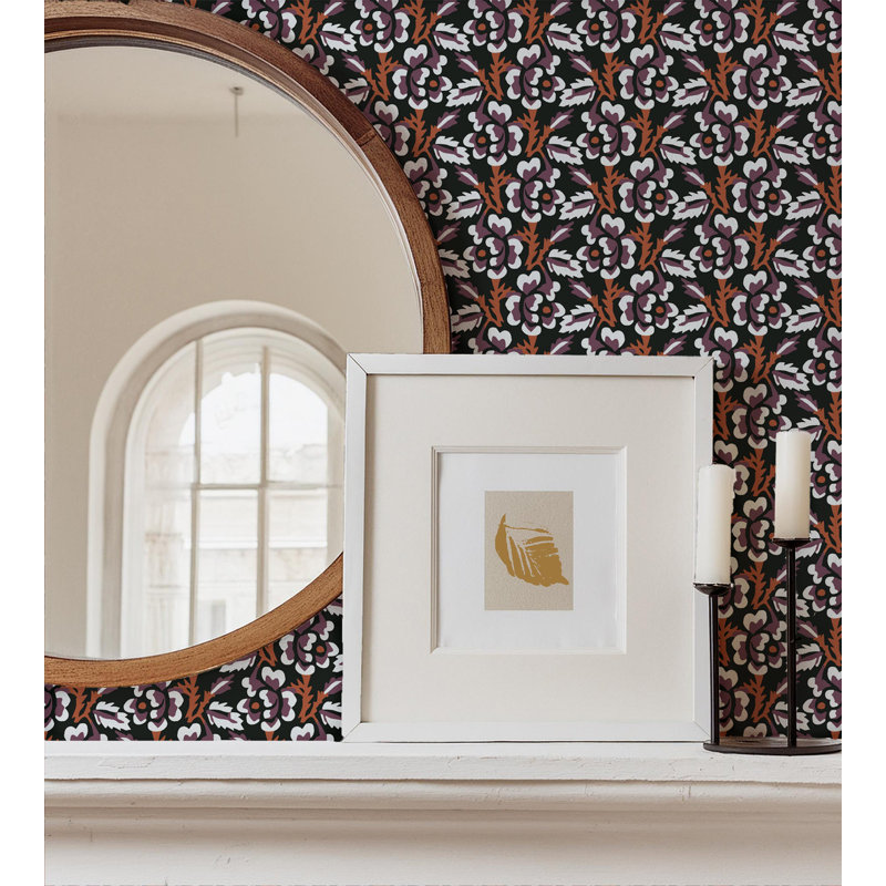 Thorn & Blossom - Wallpaper, Autumn Noir, Premium Paper