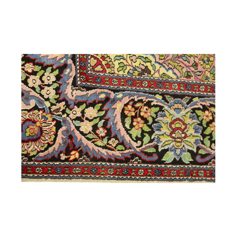 Kashmir Silk Oriental Area Rug in Red/Green