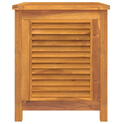Rosalind Wheeler Cutaio 60 cm W 97 L Water Resistant Teak Solid Wood Deck Box in Brown