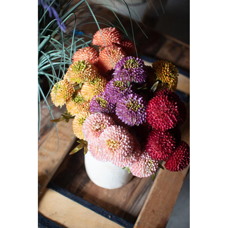  Ensemble de 7 fausses fleurs artificielles 18 po Dahlias, ensemble de 6, Violet