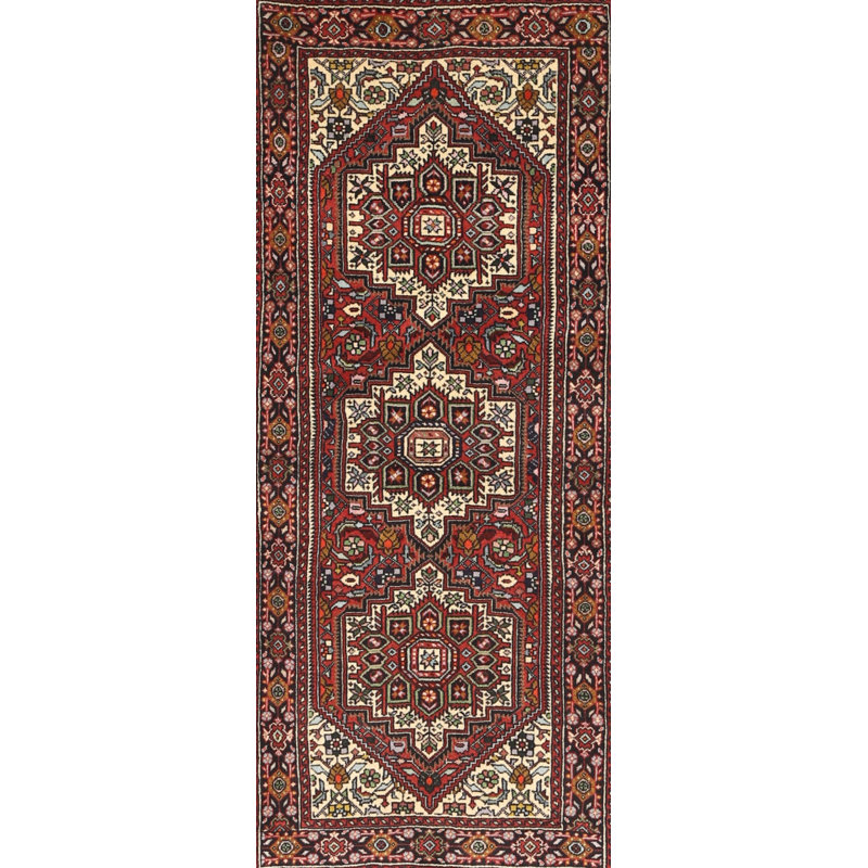 Tapis rouge/beige/noir traditionnel Delle, Rectangle 3 pi x 5 pi