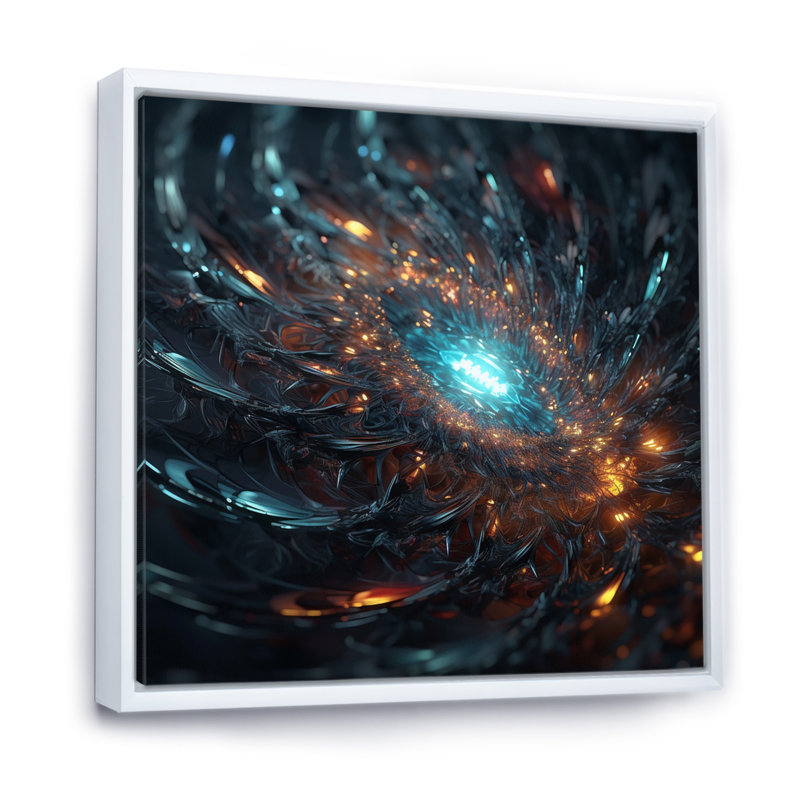 Interstellar Infinity Matrix - Imprimé, Cadre flottant blanc, H 16 po x l 16 po x P 1 po