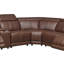 Canapé modulaire en cuir avec siège inclinable, appui-tête réglable et console de rangement avec porte-gobelets-683616536