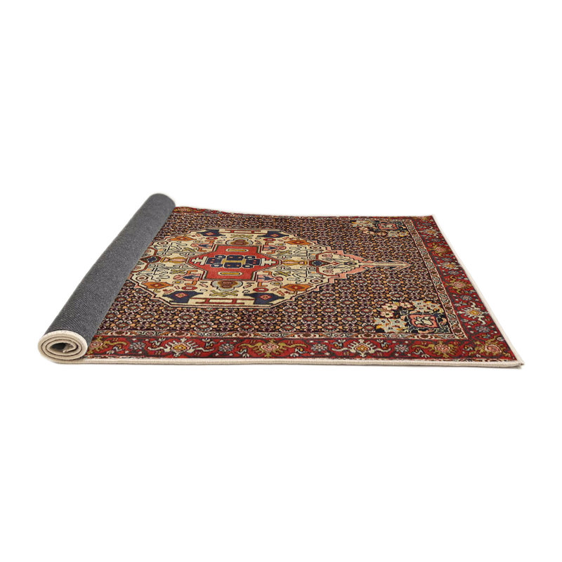 Tapis oriental rouge / beige, Carré 7 pi