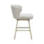 Tabouret de bar Eleazar à oreilles en boucle blanche avec structure en fer laqué champagne-608255012
