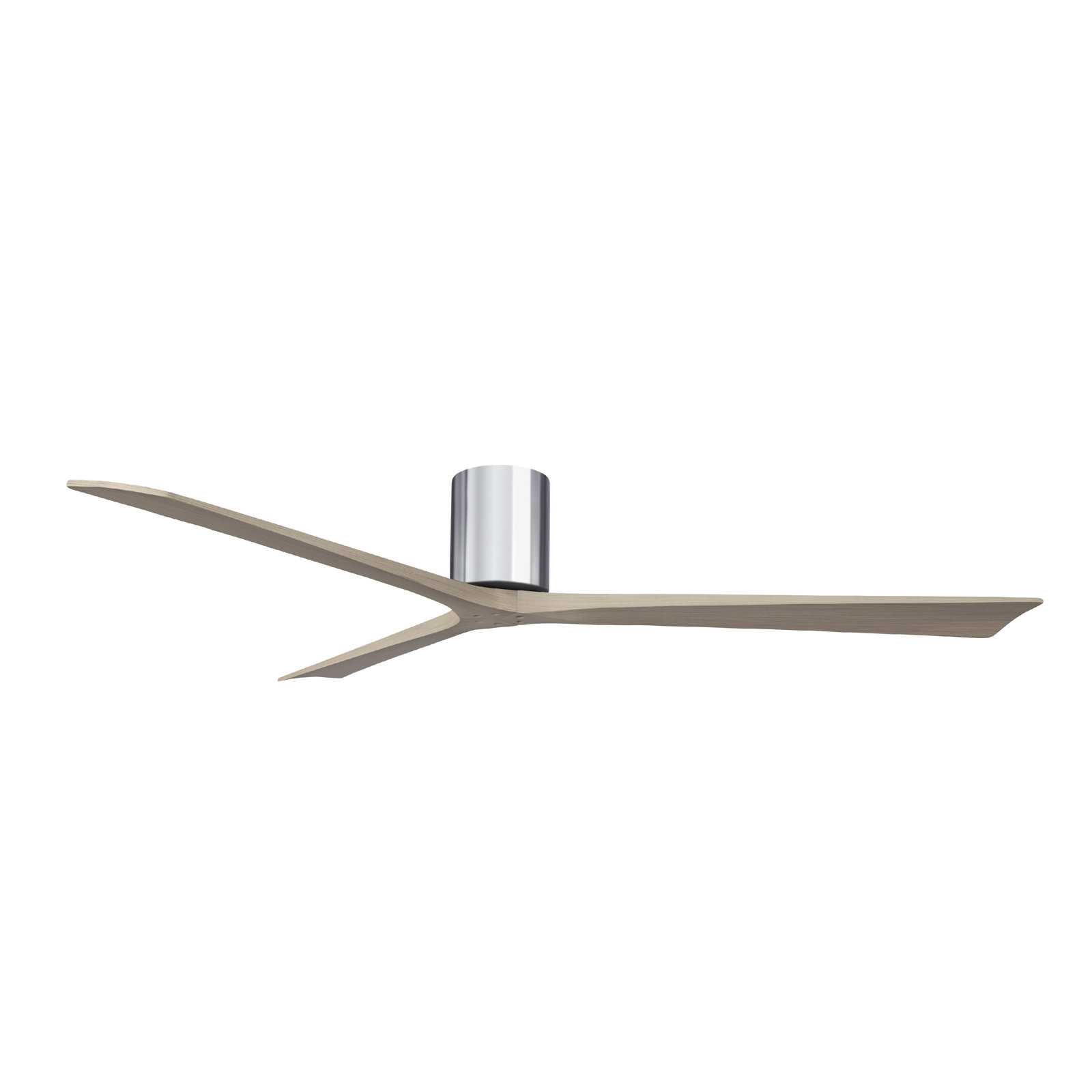 Olivier 3 Blade Ceiling Fan, Polished Chrome, Gray Ash Tone, 72"