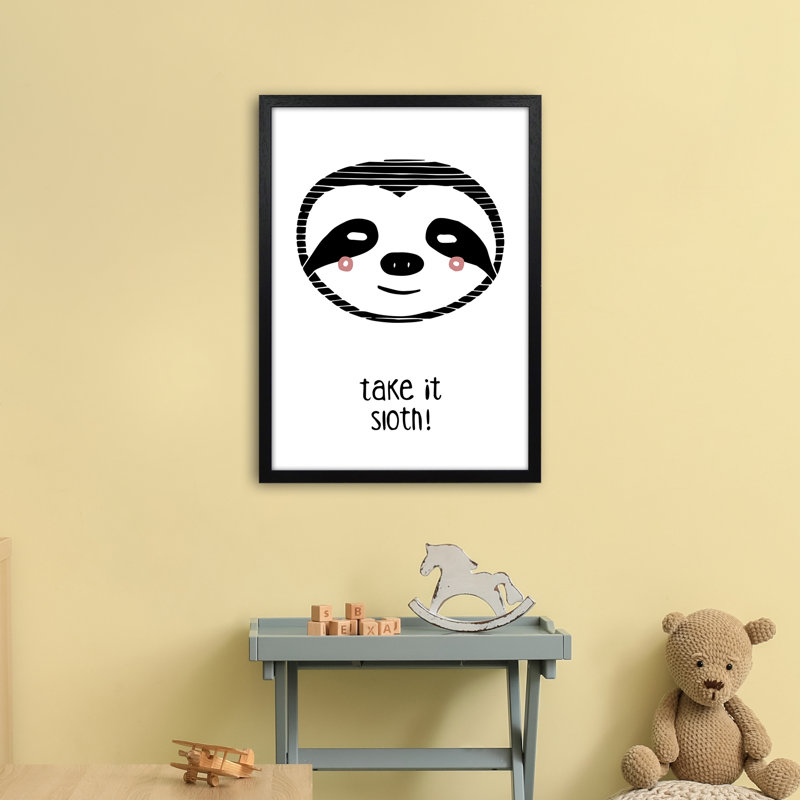 Sloth by Miniofmine - Print, Brown Framed, 63cm H x 46cm W x 3cm D