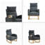 Fauteuil à bascule moderne avec accoudoirs de salon à dossier haut l 27,6 po et deux poches latérales-1147846735
