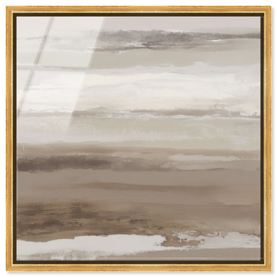 Sandstone Vista IV Framed Acrylic Print Minimalist Wall Art by Art Remedy, Gold Frame, 24 x 24