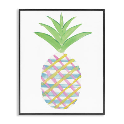 Plaid Pineapple Fruit Giclee Art by Julie DeRice