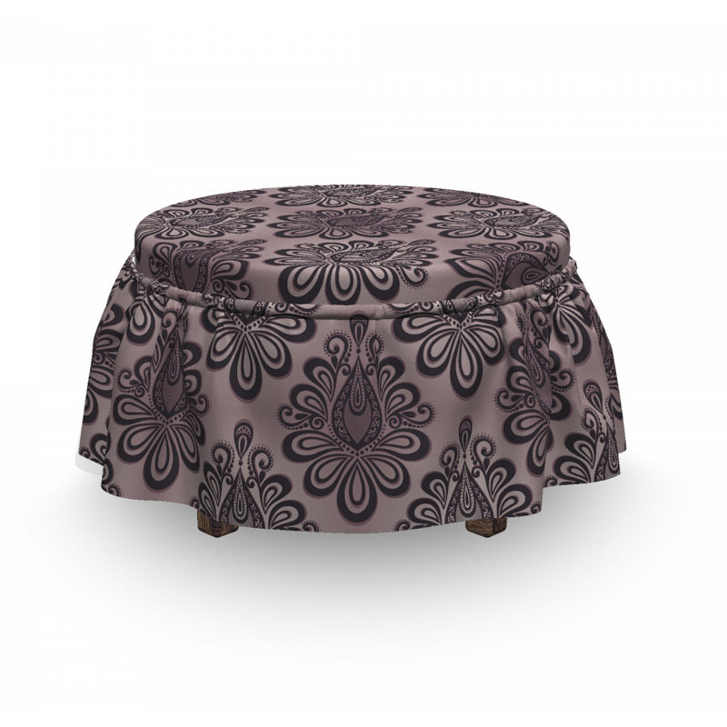 Housse pour repose-pieds damassé motifs