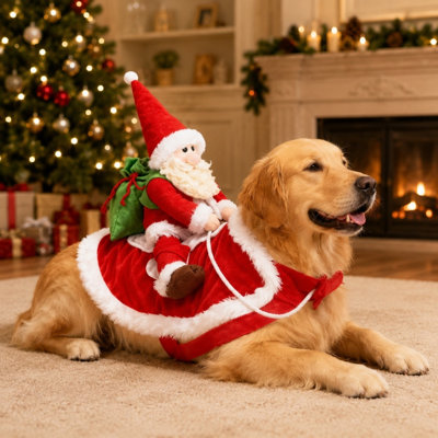 Santa Claus Rider Christmas Dog Costume
