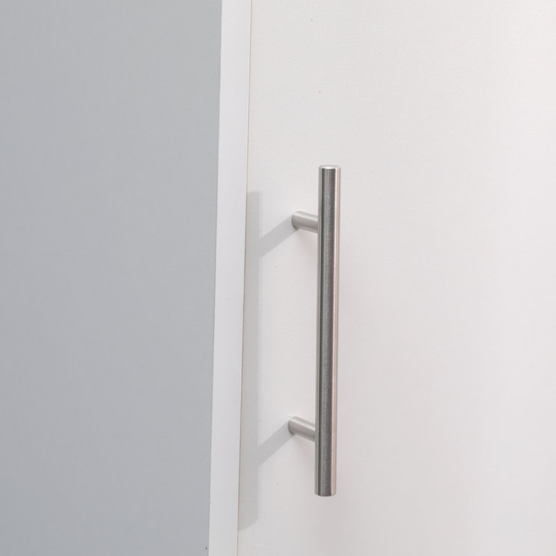 Tall Storage Cabinet, 180cm White Wood
