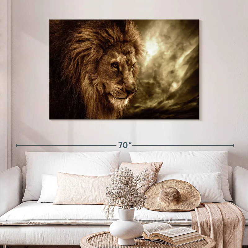 Stormy Sky Lion, 32" H x 48" W