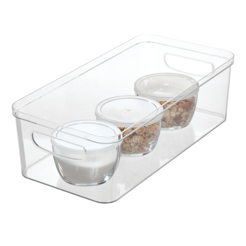 iDesign Crisp Fridge and Pantry Storage Organizer Bin with Handles, Container for Food, Drinks, Produce Organization, BPA-Free, 16" x 8" x 5" - Clear