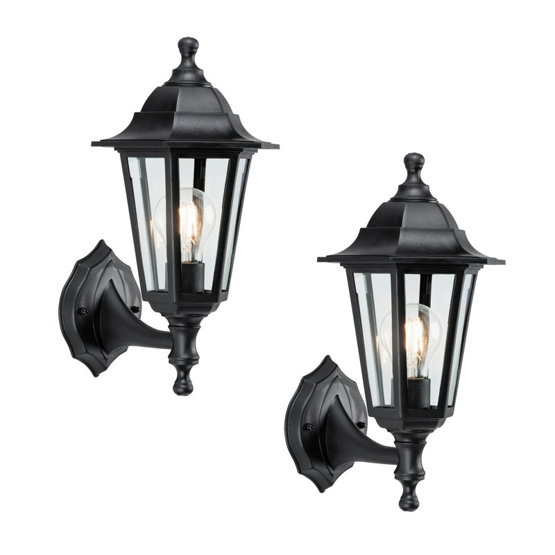 Wooten 35.5cm H Outdoor Wall Lantern, Black