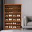 6 Tier Tall Free Standing Bamboo 24 Pair Shoe Storage Cabinet with Clear Flip Doors