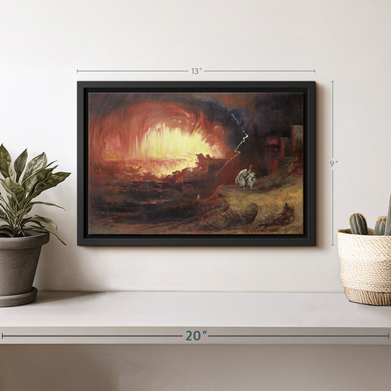 «Destruction of Sodom and Gomorrah Wall Art», H 9 po x l 13 po
