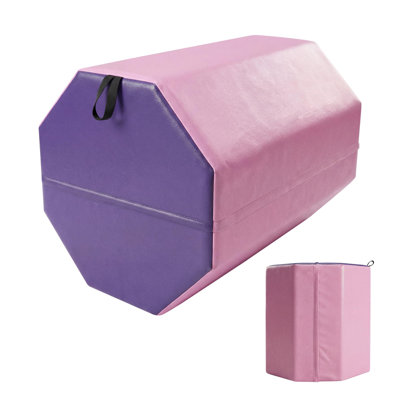 Gymnastics Octagon Tumbling Mat 19x19x23in Foam Trainer for Rolls Backbend Cheer Practice