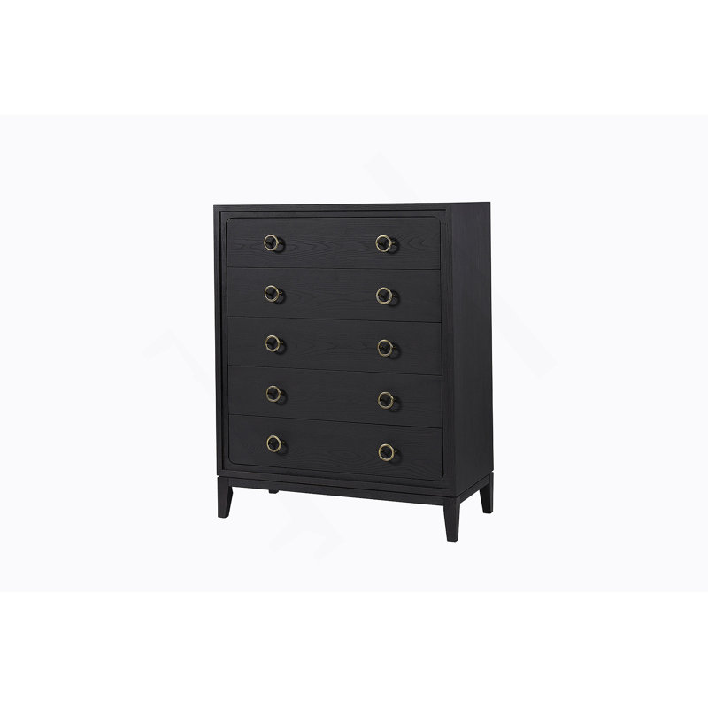 Commode 5 tiroirs au fini poivre