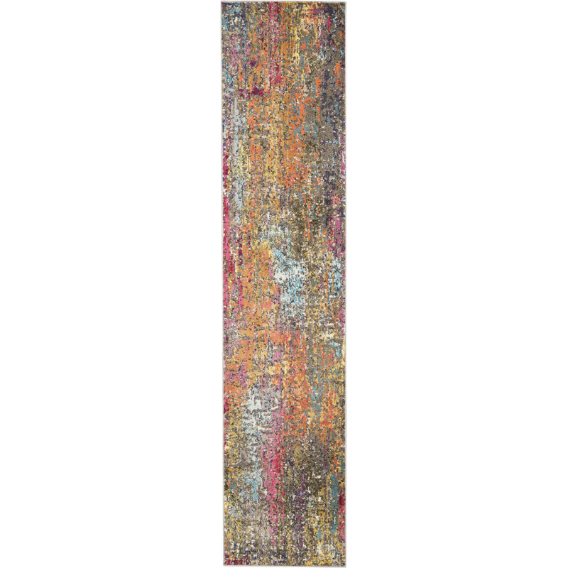 Abstract Indoor Rug, Runner 2'2" x 10'