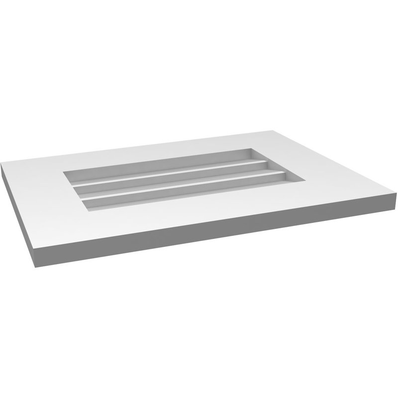 Vent à pignon rectangulaire en uréthane non-fonctionnel, H 14 po x l 20 po x P 1 po