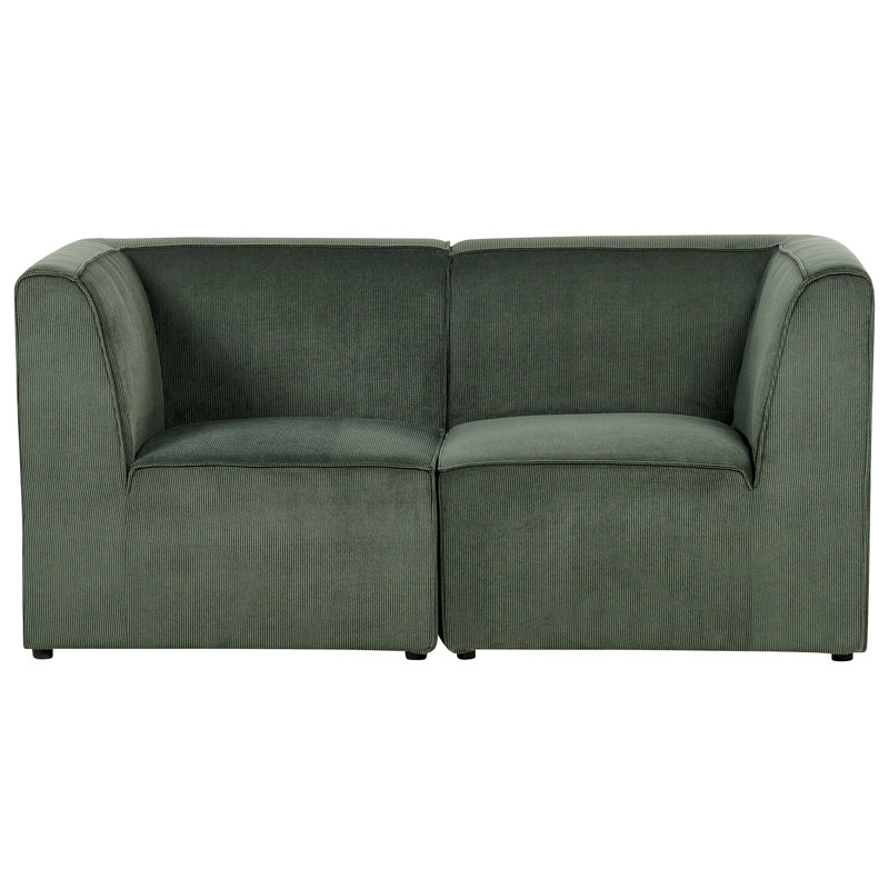 Barbaraa 2 Seater Corduroy Sofa, Green