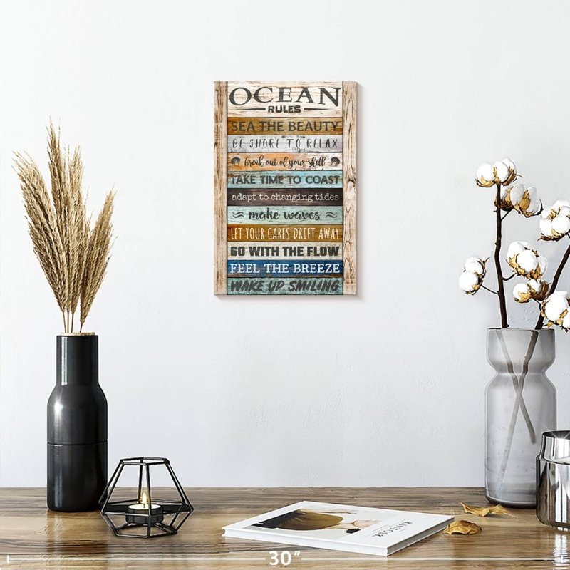 Kema Ocean Rules, typographie, H 12 po x l 8 po