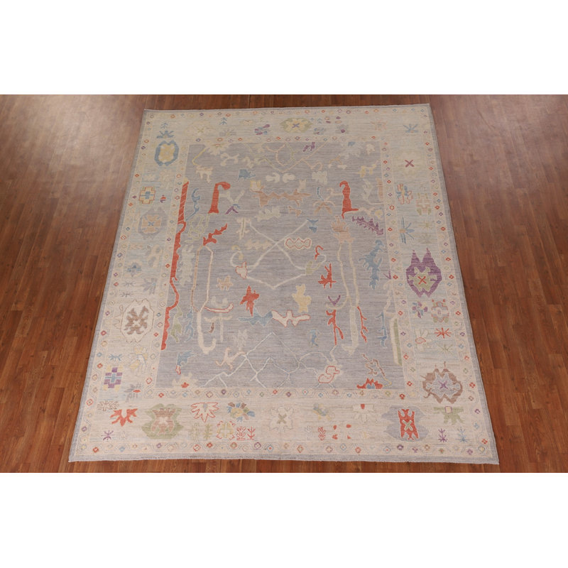 Tapis de salon à motif de teinture végétale Oushak 8
