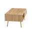 Table basse de 40,57 po, pieds en bois massif, porte coulissante, table de salon indispensable avec chambre moderne, naturel