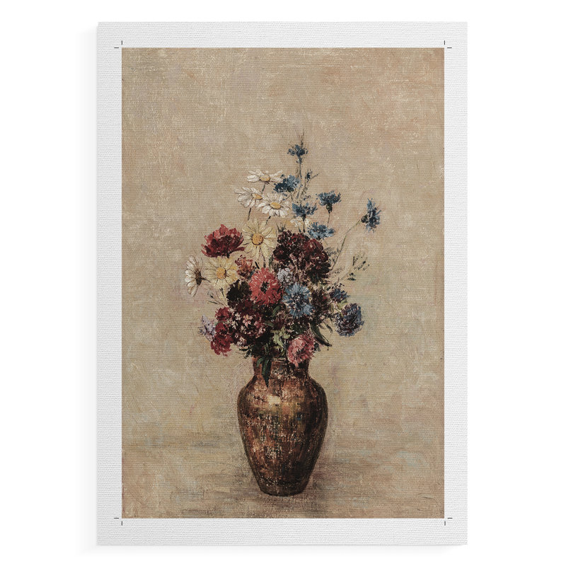 Motif floral rétro CCLV - impression sur toile seulement - non encadrée, H 12 po x l 8 po