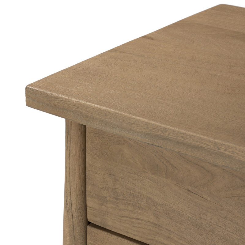 Freddie 2 - Drawer Solid Wood Nightstand, Caramel Mango