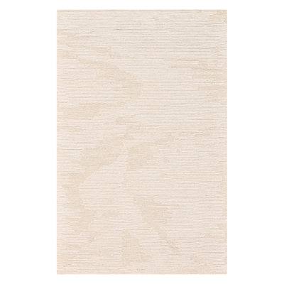 Niquan Abstract Ivory Hand-Hooked Area Rug
