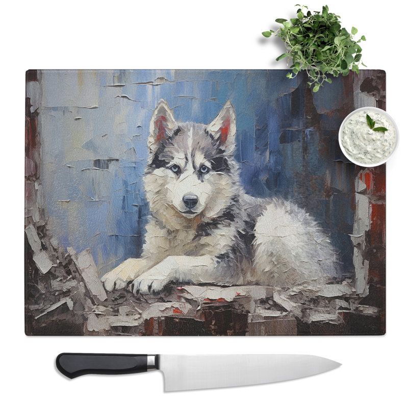 Husky Hard Edge  Glass Chopping Board