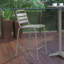 Commercial Indoor-Outdoor Restaurant Bar Height Stool with Metal Triple Slat Back-1633234372