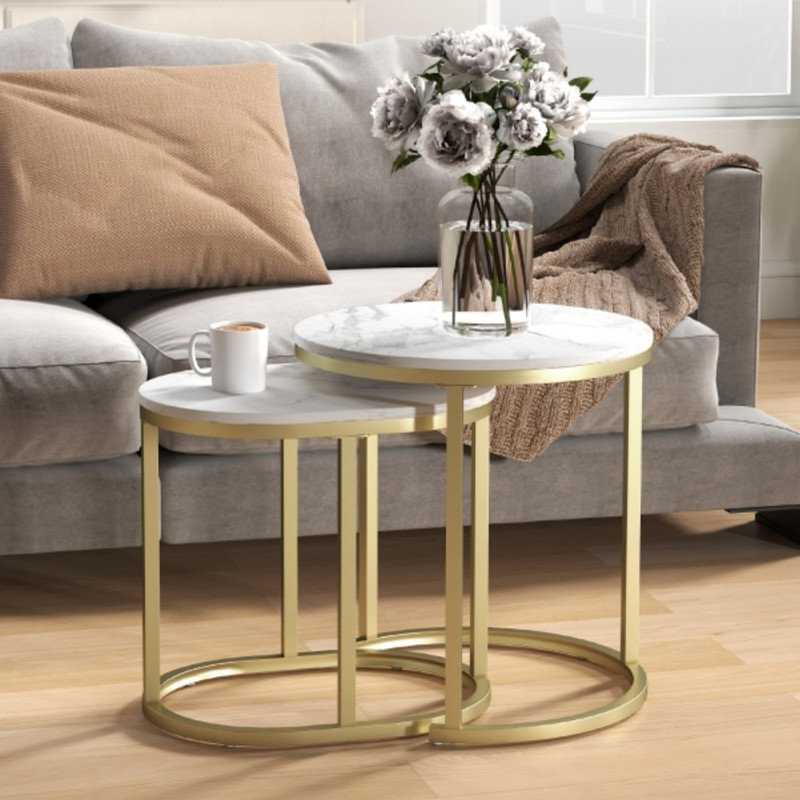 C Table Semi-Circle Side Table Set
