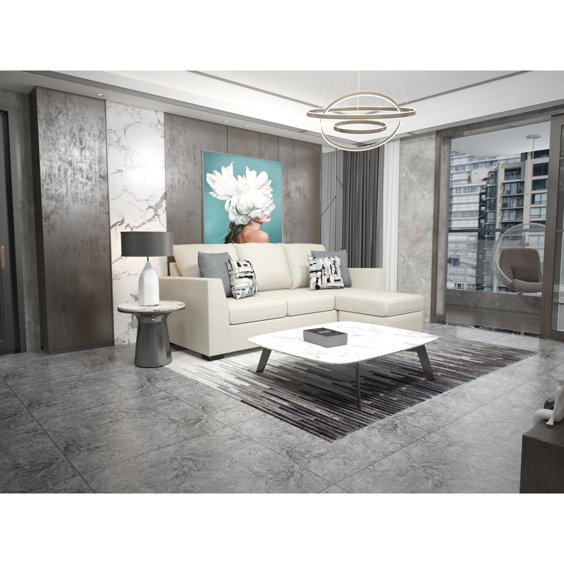 Canapé modulaire Ablie, Mélange de polyester brun clair