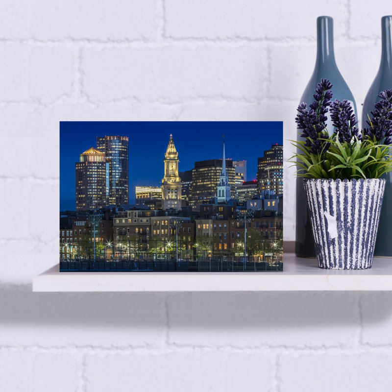 «Boston Skyline Abstract Contemporary City Architecture», reproduction d'art murale, H 12 po x l 18 po