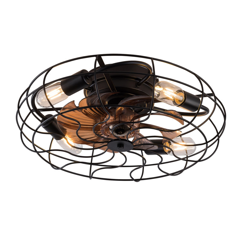 New Model 19 Inch Ceiling Fan Light With 6 Speed Remote 8 Blade Reversible DC Motor For Bedroom