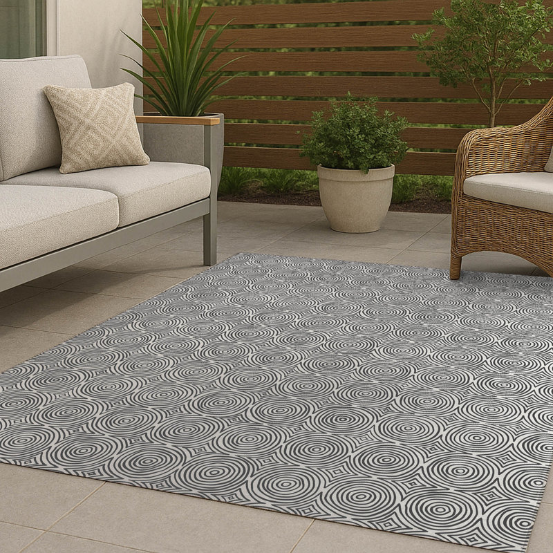 Tapis d'extérieur antidérapant Rolling Circles, Rectangle 5 pi x 7 pi