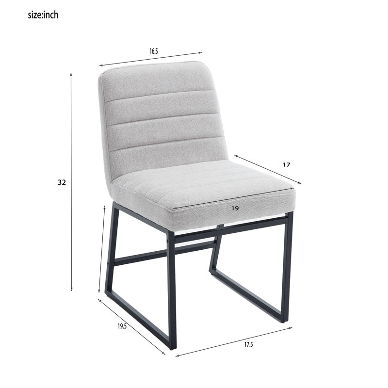 2-Piece Cream Dining Chairs, Gris