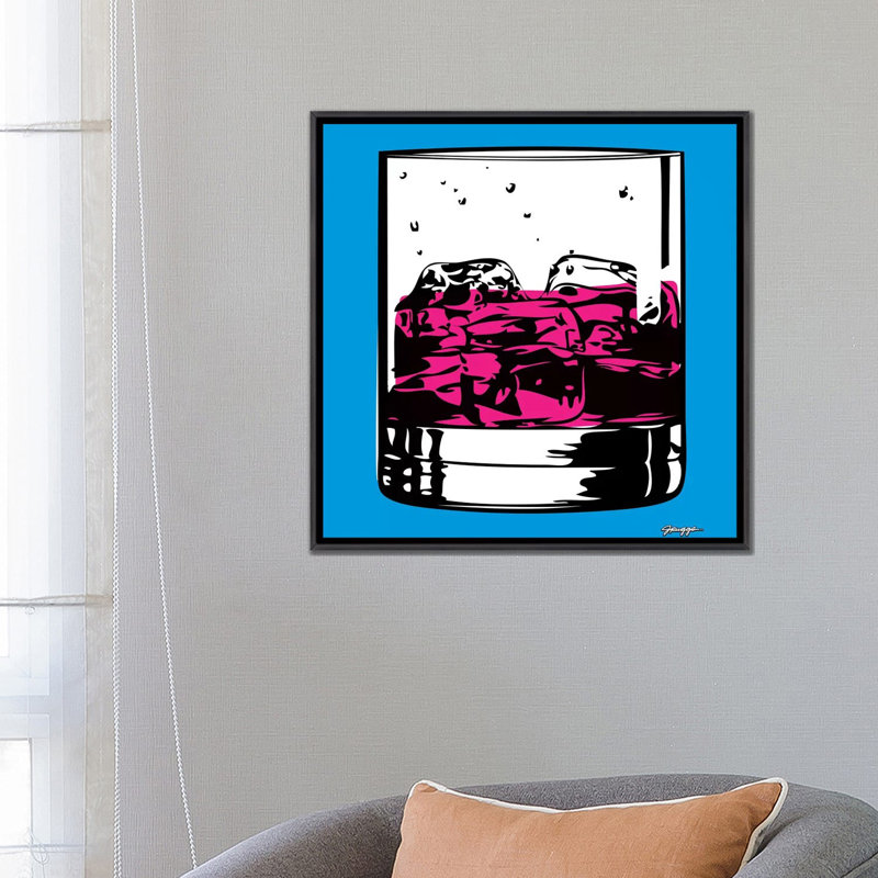 Cocktail III, 26'' H x 26'' W x 1.5'' D, Distressed Black Framed Canvas, No Matte