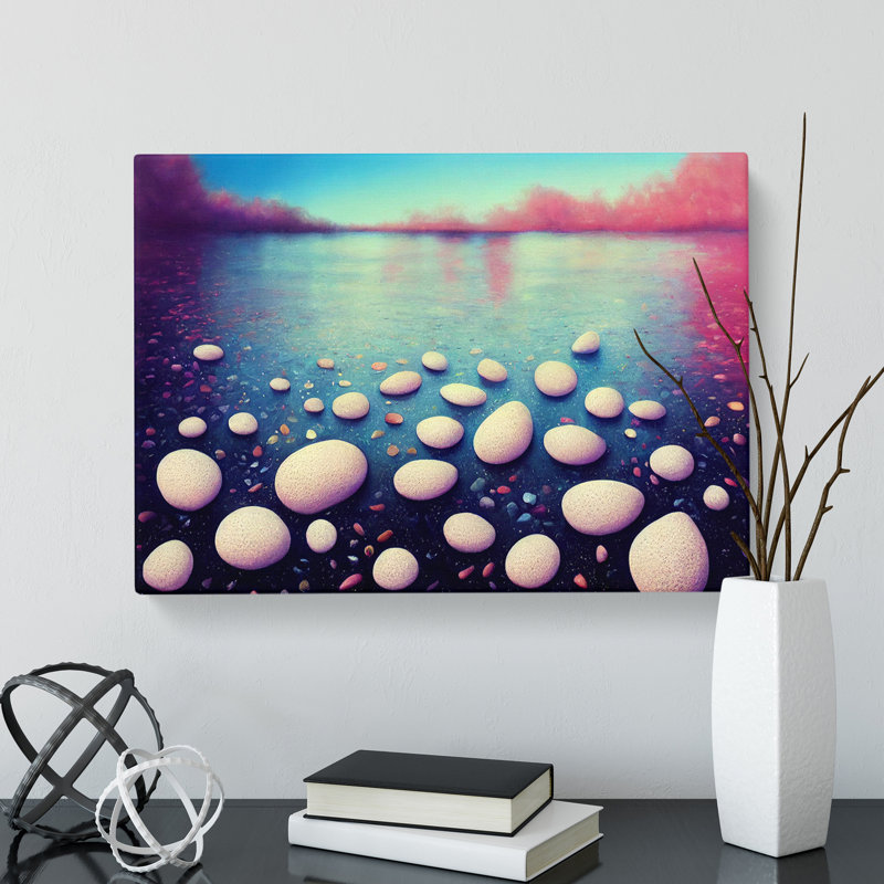 Pebbles By The River - Wrapped Canvas, 35cm H x 50cm W x 3cm D