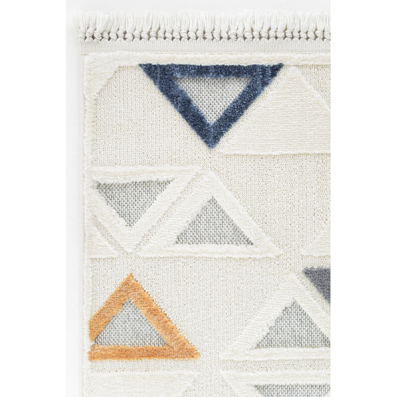 Rishaun Geometric Machine Made Indoor / Outdoor Area Rug, Runner 3'11" x 11'6"