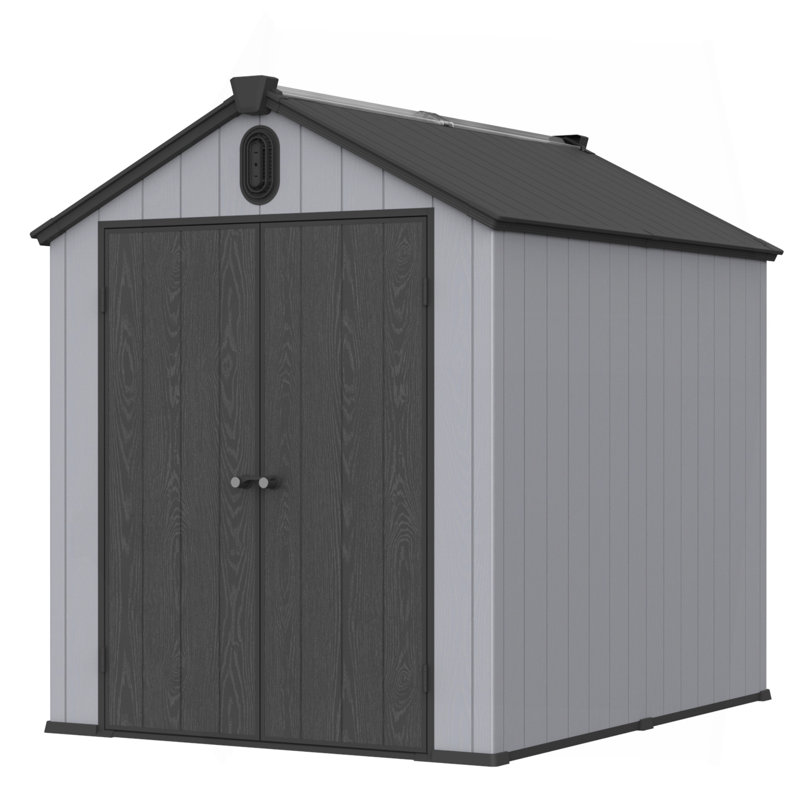 XWT012-1 6*8Ft Resin Plastic Storage Shed For Backyard Garden Big Spire Tool Storage