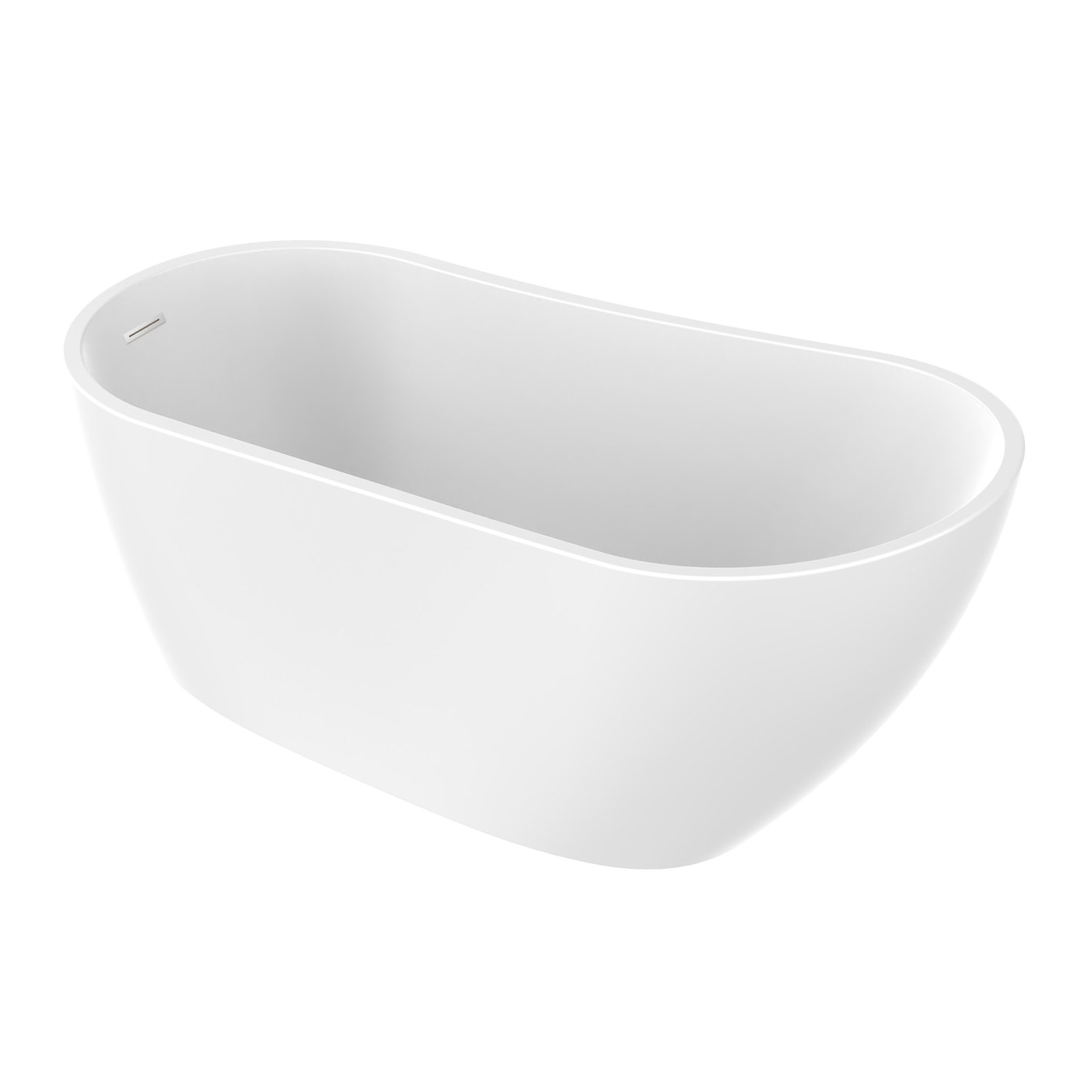 Cora 67" x 32" Freestanding Acrylic Bathtub, White/Polished Chrome