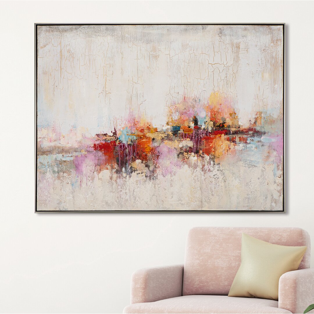 Handgemaltes Gerahmtes Leinwandbild Abstract Colourful I